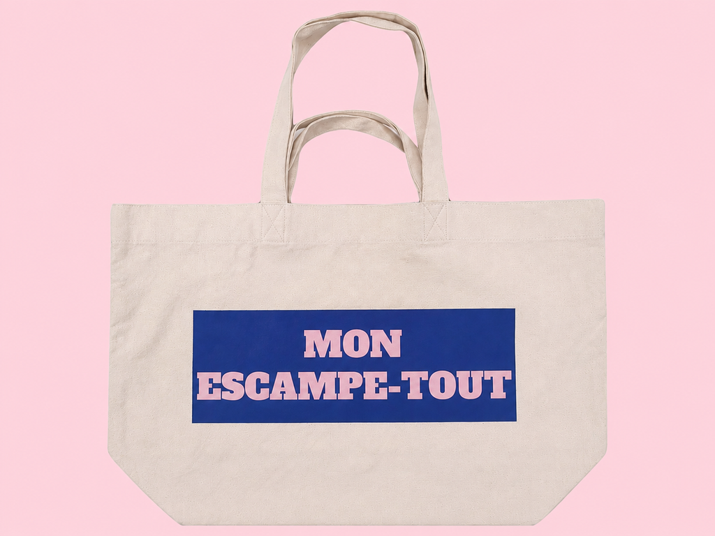 grand cabas toile  "mon escampe-tout"